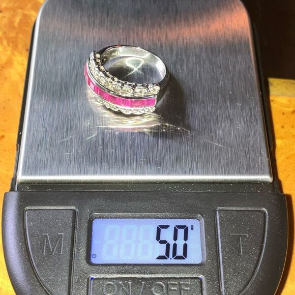 Natural Ruby Sterling Silver Ring Size 6 - Picture 10 of 10